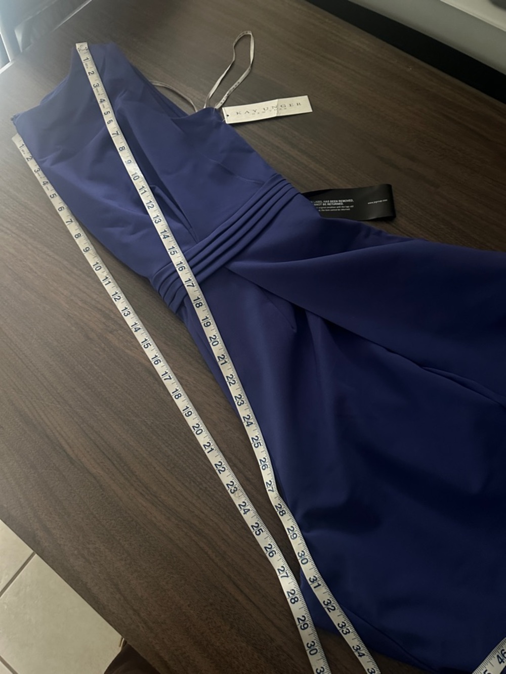 NEW $328 Kay Unger [ 12‎ ] Demi Walk Thru Jumpsuit in Cobalt Blue #J2072 - Picture 15 of 16